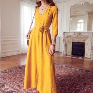 Sezane Gillian Silk Maxi Dress
